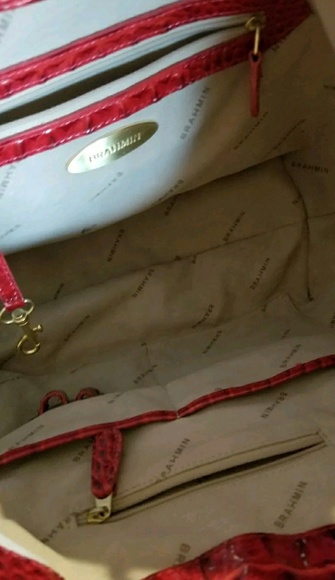 Brahmin shiny red bag with matching wallet - Picture 4 of 8